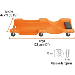 Camas Plasticas para Mecanico 40" Ergonomico Rodajes360, Truper 100904 Truper-Camas Plasticas para Mecanico 40" Ergonomico Rodaj