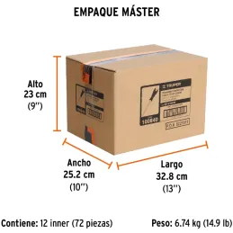 Desarmador Cabinet BHex 3/16" x3" ComfortGrip Truper 100840 Truper-Desarmador Cabinet BHex 3/16" x3" ComfortGrip Truper 100840 B