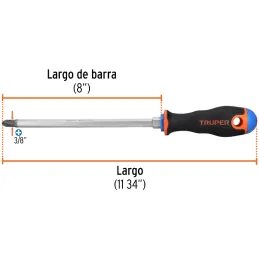 Desarmador Estrella BHex 3/8" x8" ComfortGrip Truper 100839 Truper-Desarmador Estrella BHex 3/8" x8" ComfortGrip Truper 100839 B
