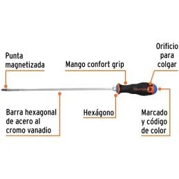 Desarmador Estrella BHex 1/4" x12" ComfortGrip Truper 100838 Truper-Desarmador Estrella BHex 1/4" x12" ComfortGrip Truper 100838