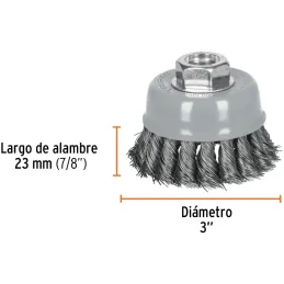 Cardas Copa 3" Trenzado Fino MultiRosca, Truper 100851 Truper-Cardas Copa 3" Trenzado Fino MultiRosca, Truper 100851 Fabricada e