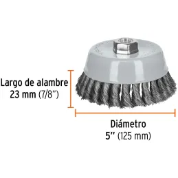 Cardas Copa 5" Trenzado Fino MultiRosca Truper 100853 Truper-Cardas Copa 5" Trenzado Fino MultiRosca Truper 100853 Fabricada en 