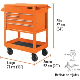 Gabinete Metalico 97x105x52cm 5Cajones 1Charola 1CajonSuperior, Truper 101733 Truper-Gabinete Metalico 97x105x52cm 5Cajones 1Cha