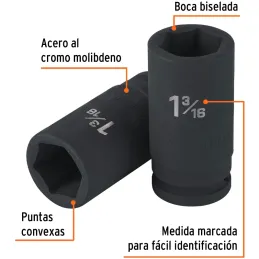 Dados 1-3/16 E3/4 Impacto Tubulares Hexagonales CrMolibdeno, Truper 100947 Truper-Dados 1-3/16 E3/4 Impacto Tubulares Hexagonale