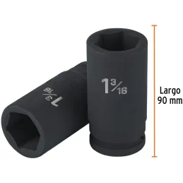 Dados 1-3/16 E3/4 Impacto Tubulares Hexagonales CrMolibdeno, Truper 100947 Truper-Dados 1-3/16 E3/4 Impacto Tubulares Hexagonale