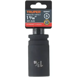 Dados 1-3/16 E3/4 Impacto Tubulares Hexagonales CrMolibdeno, Truper 100947 Truper-Dados 1-3/16 E3/4 Impacto Tubulares Hexagonale