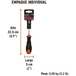 Desarmador Plano Bhex 3/16" x3" ComfortGrip Truper 100831 Truper-Desarmador Plano Bhex 3/16" x3" ComfortGrip Truper 100831 Barra