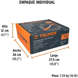 Desatorador 2" x15m Tbarreno Acarbono Ccarrete, Truper 15150 Truper-Desatorador 2" x15m Tbarreno Acarbono Ccarrete, Truper 15150