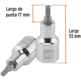 Dados Punta Bristol M5 E1/2 Pcorta CrVanadio Truper 101292 Truper-Dados Punta Bristol M5 E1/2 Pcorta CrVanadio Truper 101292 Fab