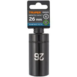 Dados 26mm E1/2 Impacto Tubulares Hexagonales CrMolibdeno, Truper 100925 Truper-Dados 26mm E1/2 Impacto Tubulares Hexagonales Cr