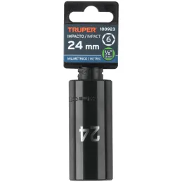 Dados 24mm E1/2 Impacto Tubulares Hexagonales CrMolibdeno, Truper 100923 Truper-Dados 24mm E1/2 Impacto Tubulares Hexagonales Cr