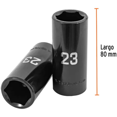 Dados 23mm E1/2 Impacto Tubulares Hexagonales CrMolibdeno, Truper 100922 Truper-Dados 23mm E1/2 Impacto Tubulares Hexagonales Cr