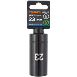 Dados 23mm E1/2 Impacto Tubulares Hexagonales CrMolibdeno, Truper 100922 Truper-Dados 23mm E1/2 Impacto Tubulares Hexagonales Cr