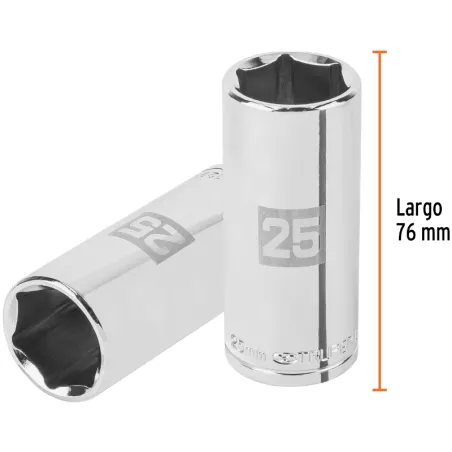 Dados 25mm E1/2 Tubulares Hexagonales CrVanadio, Truper 101013 Truper-Dados 25mm E1/2 Tubulares Hexagonales CrVanadio, Truper 10