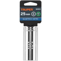 Dados 25mm E1/2 Tubulares Hexagonales CrVanadio, Truper 101013 Truper-Dados 25mm E1/2 Tubulares Hexagonales CrVanadio, Truper 10