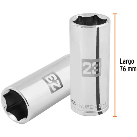 Dados 23mm E1/2 Tubulares Hexagonales CrVanadio, Truper 101011 Truper-Dados 23mm E1/2 Tubulares Hexagonales CrVanadio, Truper 10