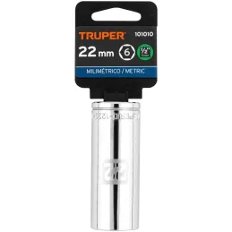 Dados 22mm E1/2 Tubulares Hexagonales CrVanadio, Truper 101010 Truper-Dados 22mm E1/2 Tubulares Hexagonales CrVanadio, Truper 10