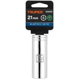 Dados 21mm E1/2 Tubulares Hexagonales CrVanadio, Truper 101009 Truper-Dados 21mm E1/2 Tubulares Hexagonales CrVanadio, Truper 10
