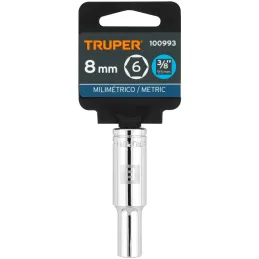 Dados 8mm E3/8 Tubulares Hexagonales CrVanadio, Truper 100993 Truper-Dados 8mm E3/8 Tubulares Hexagonales CrVanadio, Truper 1009