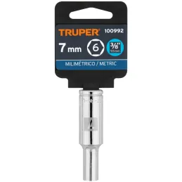 Dados 7mm E3/8 Tubulares Hexagonales CrVanadio, Truper 100992 Truper-Dados 7mm E3/8 Tubulares Hexagonales CrVanadio, Truper 1009