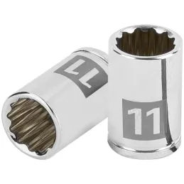Dados 11mm E1/4 Poligonales CrVanadio, Truper 100984 Truper-Dados 11mm E1/4 Poligonales CrVanadio, Truper 100984 Fabricado en ac