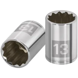 Dados 13mm E1/4 Poligonales CrVanadio, Truper 100987 Truper-Dados 13mm E1/4 Poligonales CrVanadio, Truper 100987 Fabricado en ac
