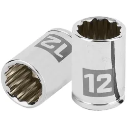 Dados 12mm E1/4 Poligonales CrVanadio, Truper 100986 Truper-Dados 12mm E1/4 Poligonales CrVanadio, Truper 100986 Fabricado en ac