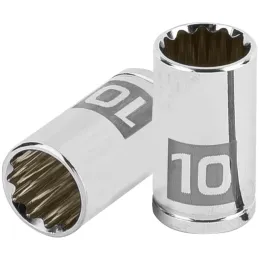 Dados 10mm E1/4 Poligonales CrVanadio, Truper 100982 Truper-Dados 10mm E1/4 Poligonales CrVanadio, Truper 100982 Fabricado en ac
