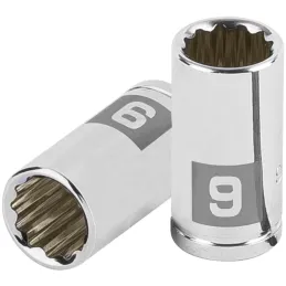 Dados 9mm E1/4 Poligonales CrVanadio, Truper 100981 Truper-Dados 9mm E1/4 Poligonales CrVanadio, Truper 100981 Fabricado en acer