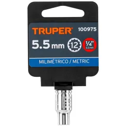 Dados 5.5mm E1/4 Poligonales CrVanadio, Truper 100975 Truper-Dados 5.5mm E1/4 Poligonales CrVanadio, Truper 100975 Fabricado en 