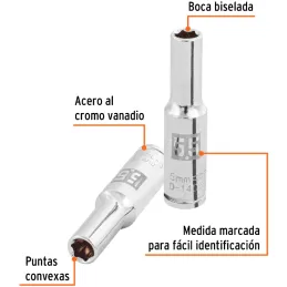 Dados 5.5mm E1/4 Tubulares Hexagonales CrVanadio, Truper 100970 Truper-Dados 5.5mm E1/4 Tubulares Hexagonales CrVanadio, Truper 