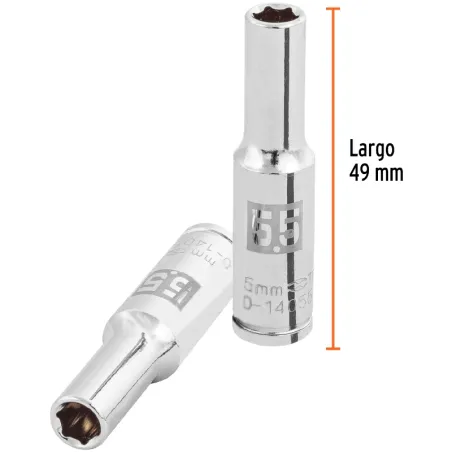 Dados 5.5mm E1/4 Tubulares Hexagonales CrVanadio, Truper 100970 Truper-Dados 5.5mm E1/4 Tubulares Hexagonales CrVanadio, Truper 