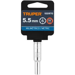 Dados 5.5mm E1/4 Tubulares Hexagonales CrVanadio, Truper 100970 Truper-Dados 5.5mm E1/4 Tubulares Hexagonales CrVanadio, Truper 