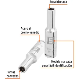 Dados 5mm E1/4 Tubulares Hexagonales CrVanadio, Truper 100969 Truper-Dados 5mm E1/4 Tubulares Hexagonales CrVanadio, Truper 1009