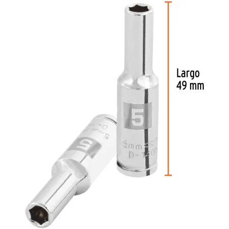 Dados 5mm E1/4 Tubulares Hexagonales CrVanadio, Truper 100969 Truper-Dados 5mm E1/4 Tubulares Hexagonales CrVanadio, Truper 1009
