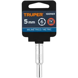 Dados 5mm E1/4 Tubulares Hexagonales CrVanadio, Truper 100969 Truper-Dados 5mm E1/4 Tubulares Hexagonales CrVanadio, Truper 1009
