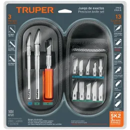 Juego de 10 Cuchillas Hobby con estuche, Truper 17512 Truper-Juego de 10 Cuchillas Hobby con estuche, Truper 17512 13 Cuchillas 
