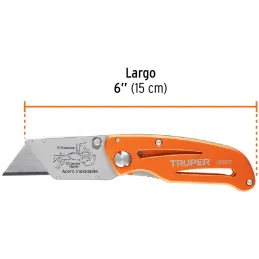 Navaja Abatible 6" Cuchilla Cambio Rapido CuerpoAluminio AceroInox, Truper 101101 Truper-Navaja Abatible 6" Cuchilla Cambio Rapi