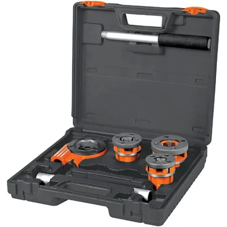  Tarrajas para Tubo Juego de 4 Piezas, Sistema Rosacado Reversible, Acero al Cromo, TA-850 13070 Truper 164.40678 Tarrajas para 