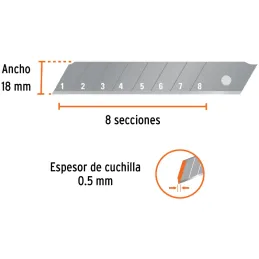 Cuchillas de repuesto 18mm 50u SK4 Navaja cutters 16976 16977 16974 22396 22405 Truper 100101 Truper-Cuchillas de repuesto 18mm 