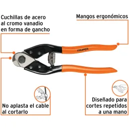 Cortador de cable y alambre 8" Acero Trenzado y Alambre, Truper 101097 Truper-Cortador de cable y alambre 8" Acero Trenzado y Al