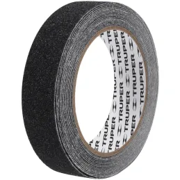 Cintas adhesivas antiderrapantes 1" x5m Negro Pisos y Rampas, Truper 12542 Truper-Cintas adhesivas antiderrapantes 1" x5m Negro 