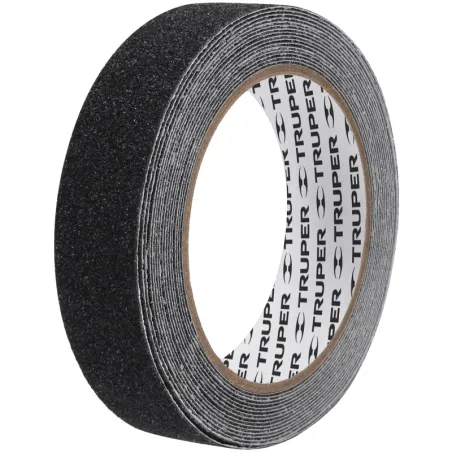 Cintas adhesivas antiderrapantes 1" x5m Negro Pisos y Rampas, Truper 12542 Truper-Cintas adhesivas antiderrapantes 1" x5m Negro 