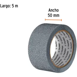 Cintas Antiderrapante 2" x5m Grises Entornos Humedos, Truper 101773 Truper-Cintas Antiderrapante 2" x5m Grises Entornos Humedos,