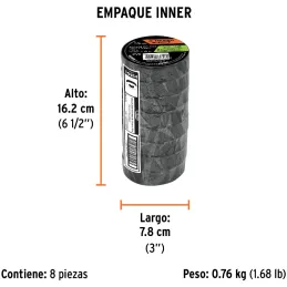 Cintas Aislantes 19mm x18m Negro Retardante Flama 500V, Truper 19954 Truper-Cintas Aislantes 19mm x18m Negro Retardante Flama 50