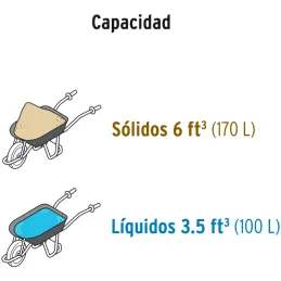 Carretillas 6 ft3 750kg Super Reforzado Calibre18 Imponchable, Truper 100417 Truper-Carretillas 6 ft3 750kg Super Reforzado Cali