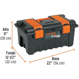 Cajas para Herramientas 22" 56x32x28cm inc. Charola, Truper 11145 Truper-Cajas para Herramientas 22" 56x32x28cm inc. Charola, Tr