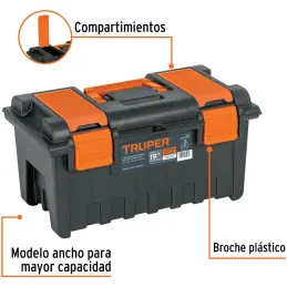 Cajas para Herramientas 19" 48x27x25cm inc. Charola, Truper 11143 Truper-Cajas para Herramientas 19" 48x27x25cm inc. Charola, Tr