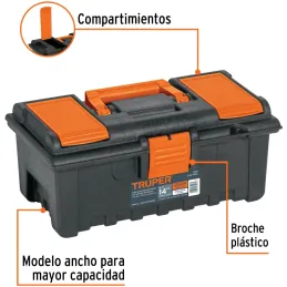 Cajas para Herramientas 14" 36x20x16cm inc. Charola, Truper 11139 Truper-Cajas para Herramientas 14" 36x20x16cm inc. Charola, Tr