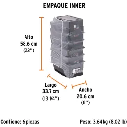 Gavetas Bandejas Apilables N4 34x21x15cm Polipropileno Truper 10891 Truper-Gavetas Bandejas Apilables N4 34x21x15cm Polipropilen